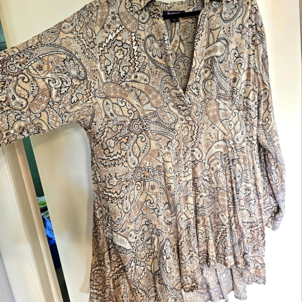 Roman's Paisley Crinkle Tunic 22W